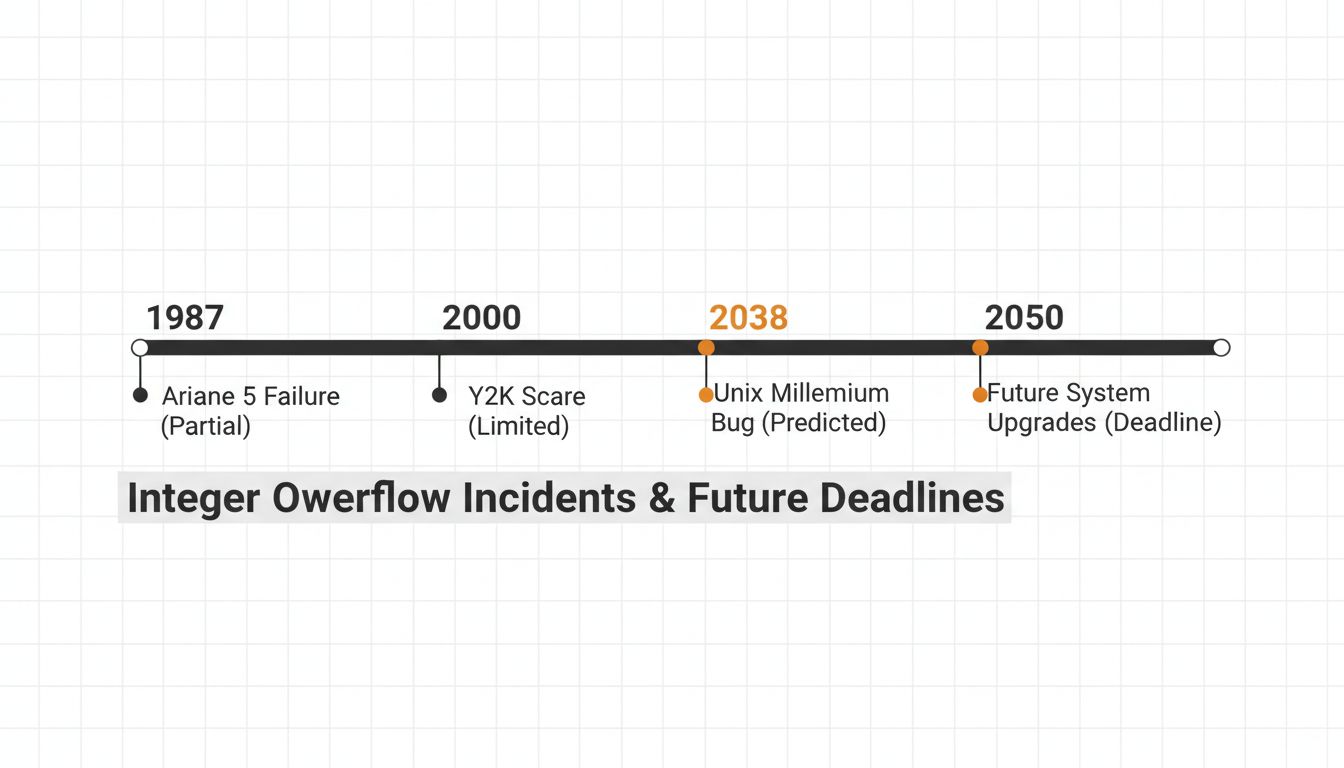 Timeline of notable integer overflow failures and upcoming deadline dates