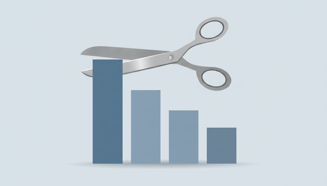 A bar chart showing a profitable product being cut at its peak