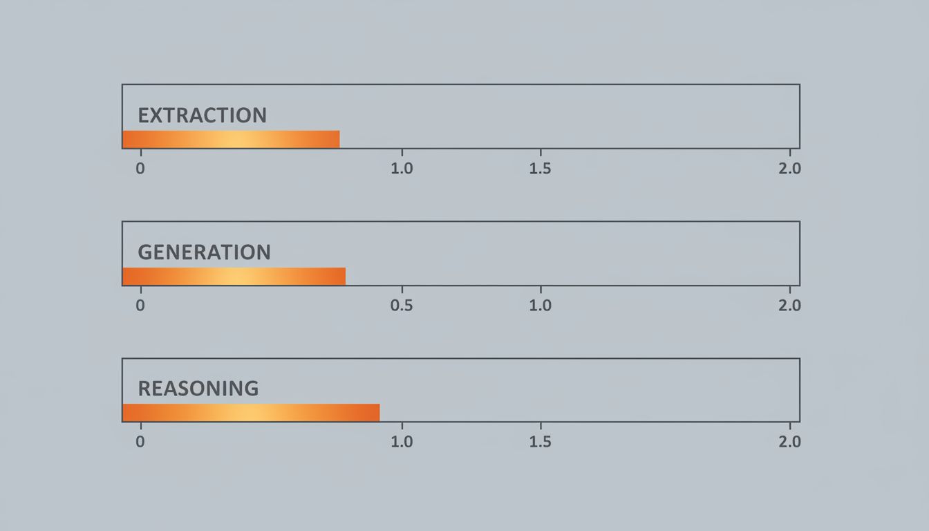 Diagram showing recommended temperature ranges for different LLM task types
