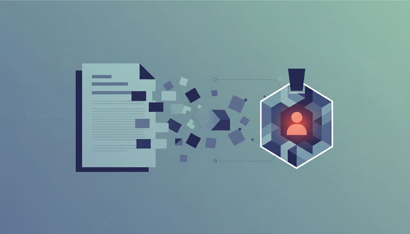 Abstract illustration of a support ticket transforming into a hire