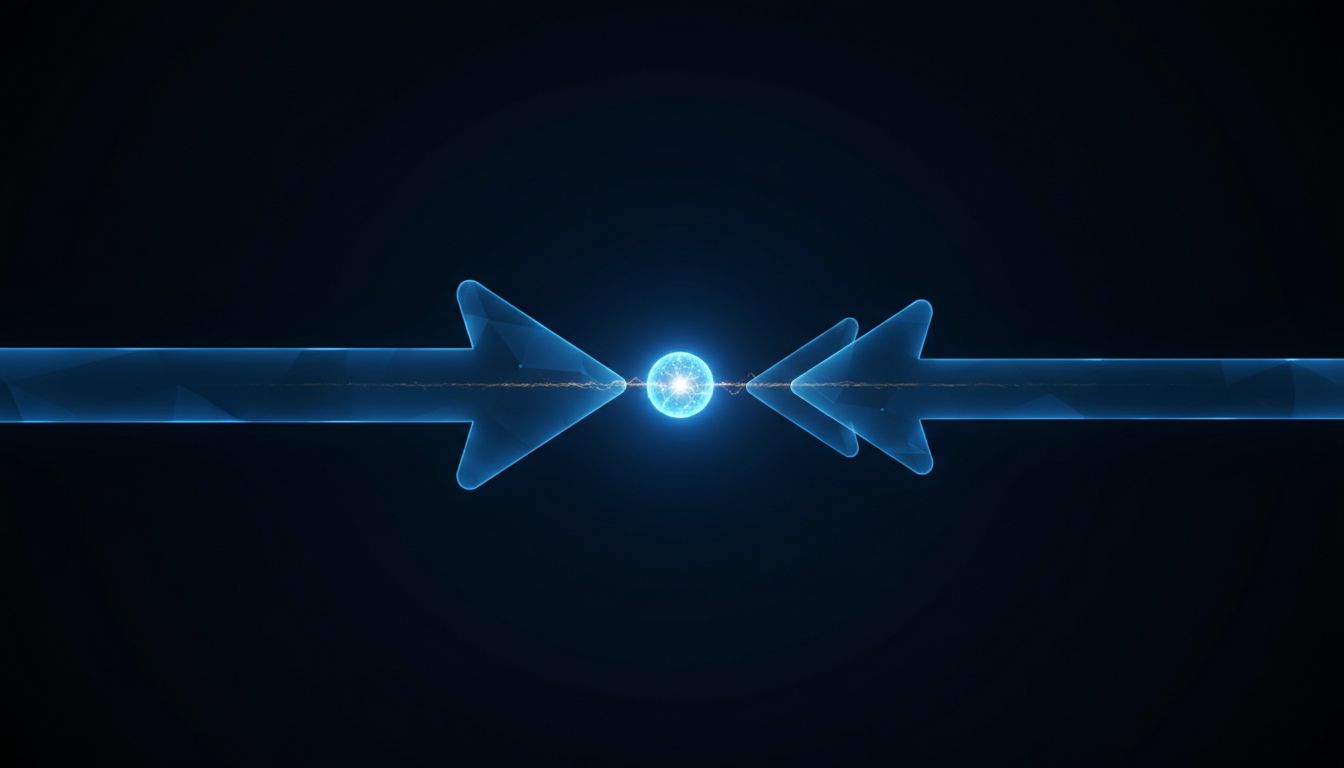 Abstract diagram of two concurrent threads converging on a shared resource with a critical timing gap between them
