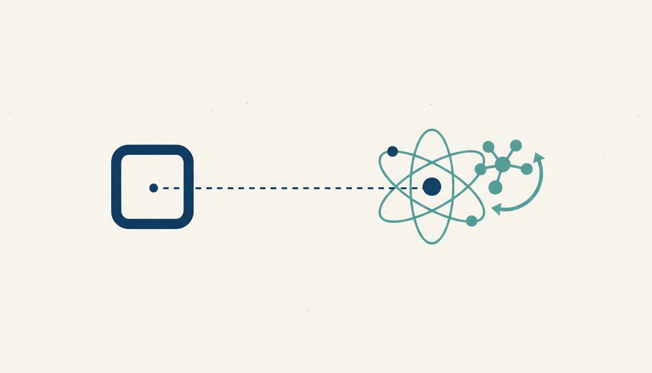 Abstract diagram showing the fragile link between a code symbol and its real-world meaning