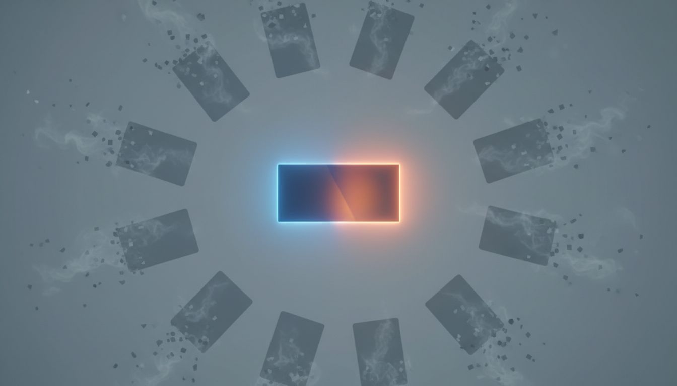 A single focused task surrounded by fading irrelevant tasks