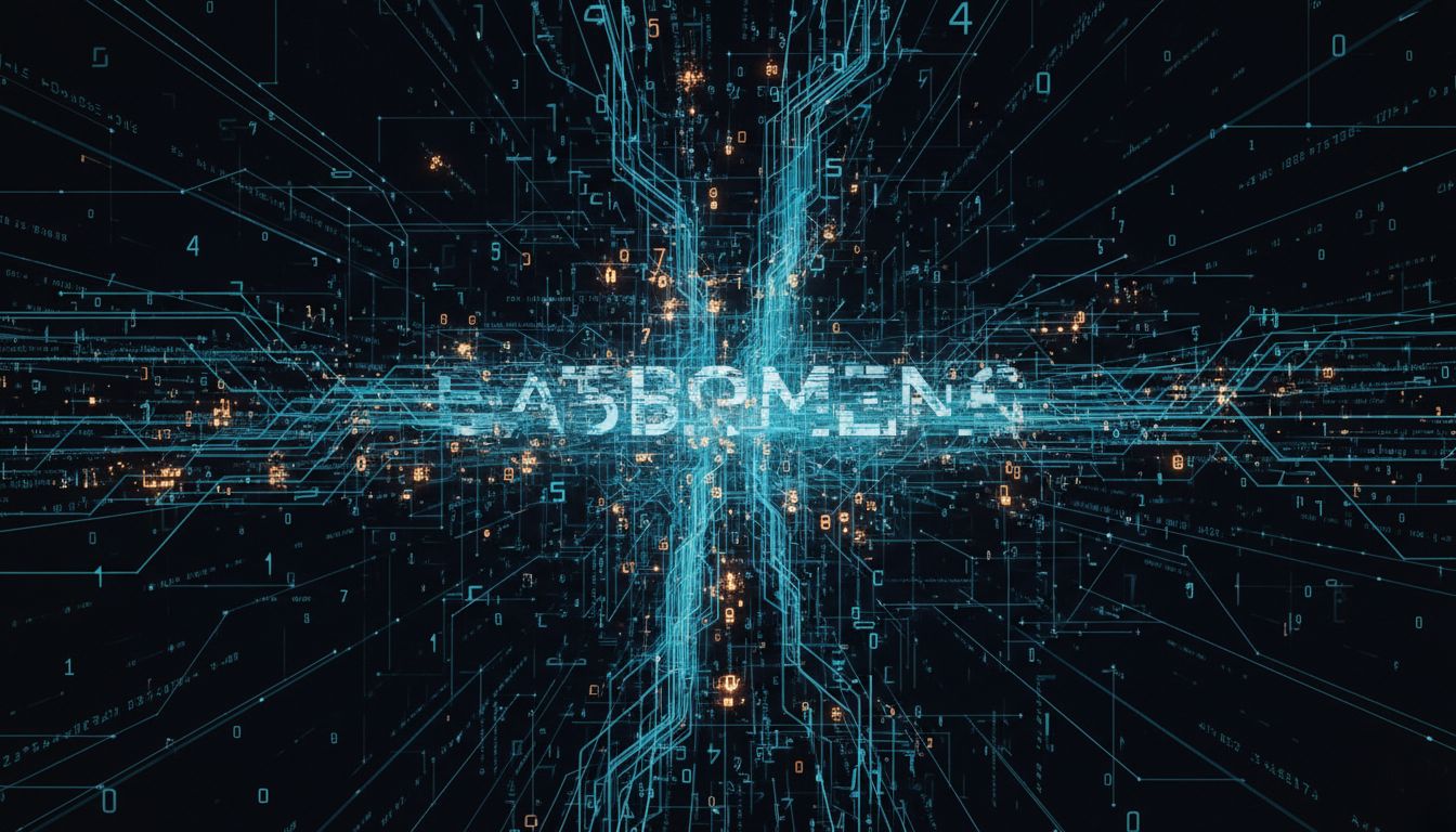 Abstract illustration of text transforming into numerical vectors as part of language model processing