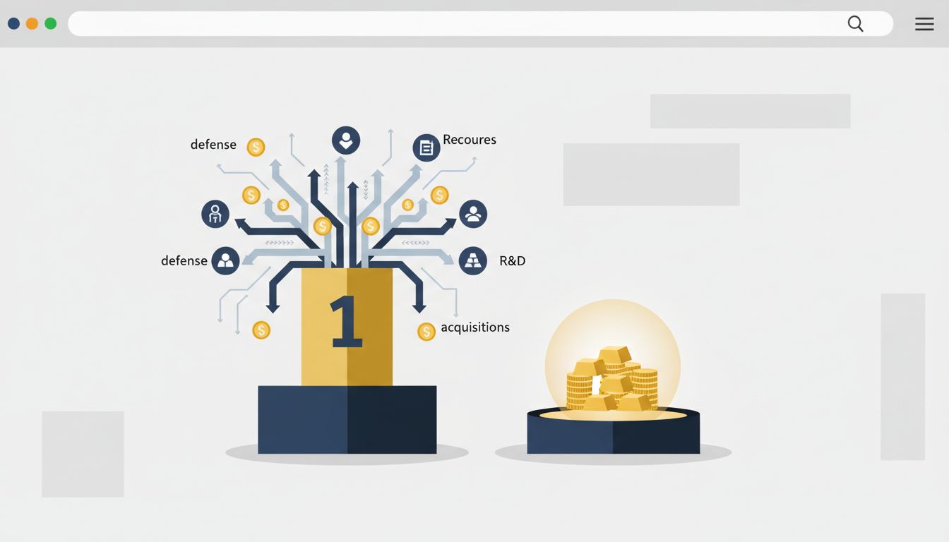 Illustration showing market leader spending outflows versus second-place company retaining profit