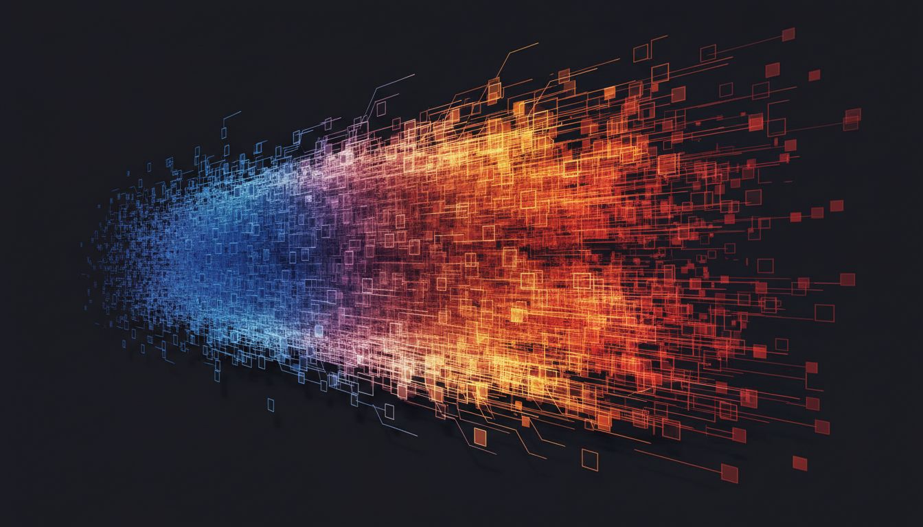 Abstract illustration of a quadratically expanding matrix representing attention computation costs