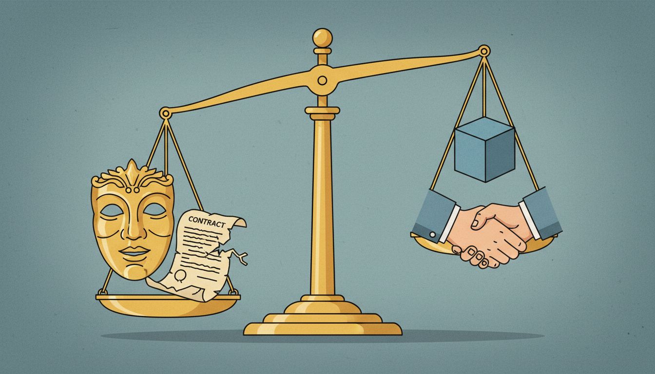Two balance scales comparing deceptive sales tactics with honest disclosure