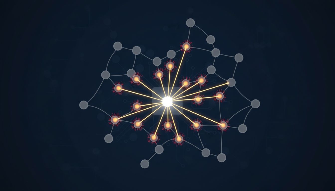 Diagram showing a small cluster of high-urgency early adopter nodes highlighted within a larger grey network