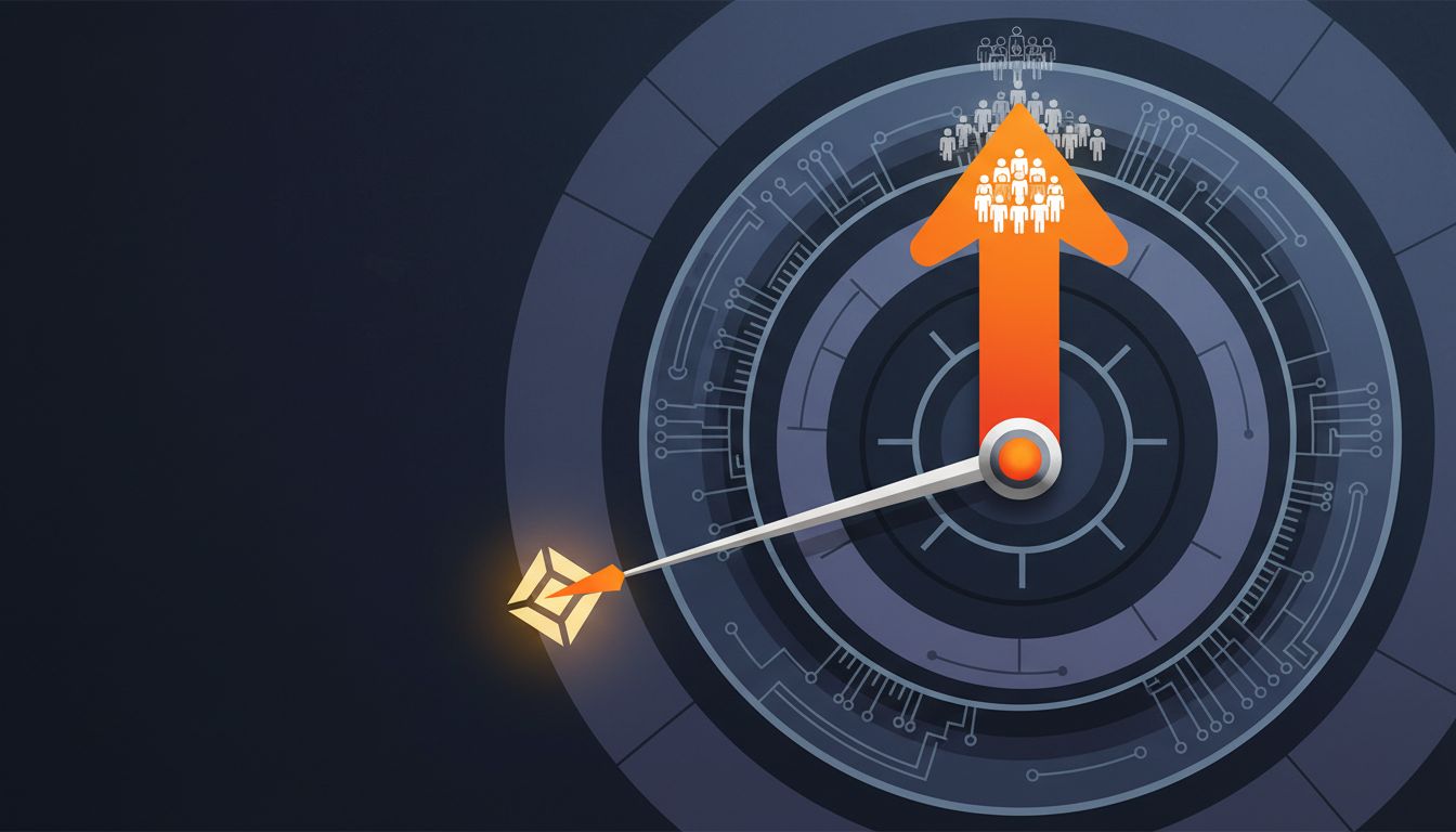 Abstract compass illustration showing the needle pointing away from the obvious direction toward something smaller and less visible