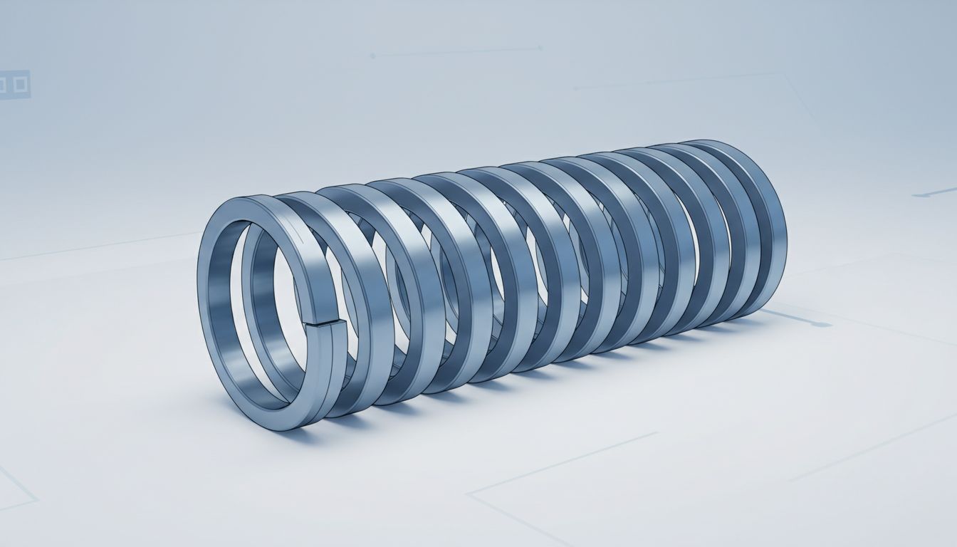 Illustration of a tightly compressed spring representing stored potential energy