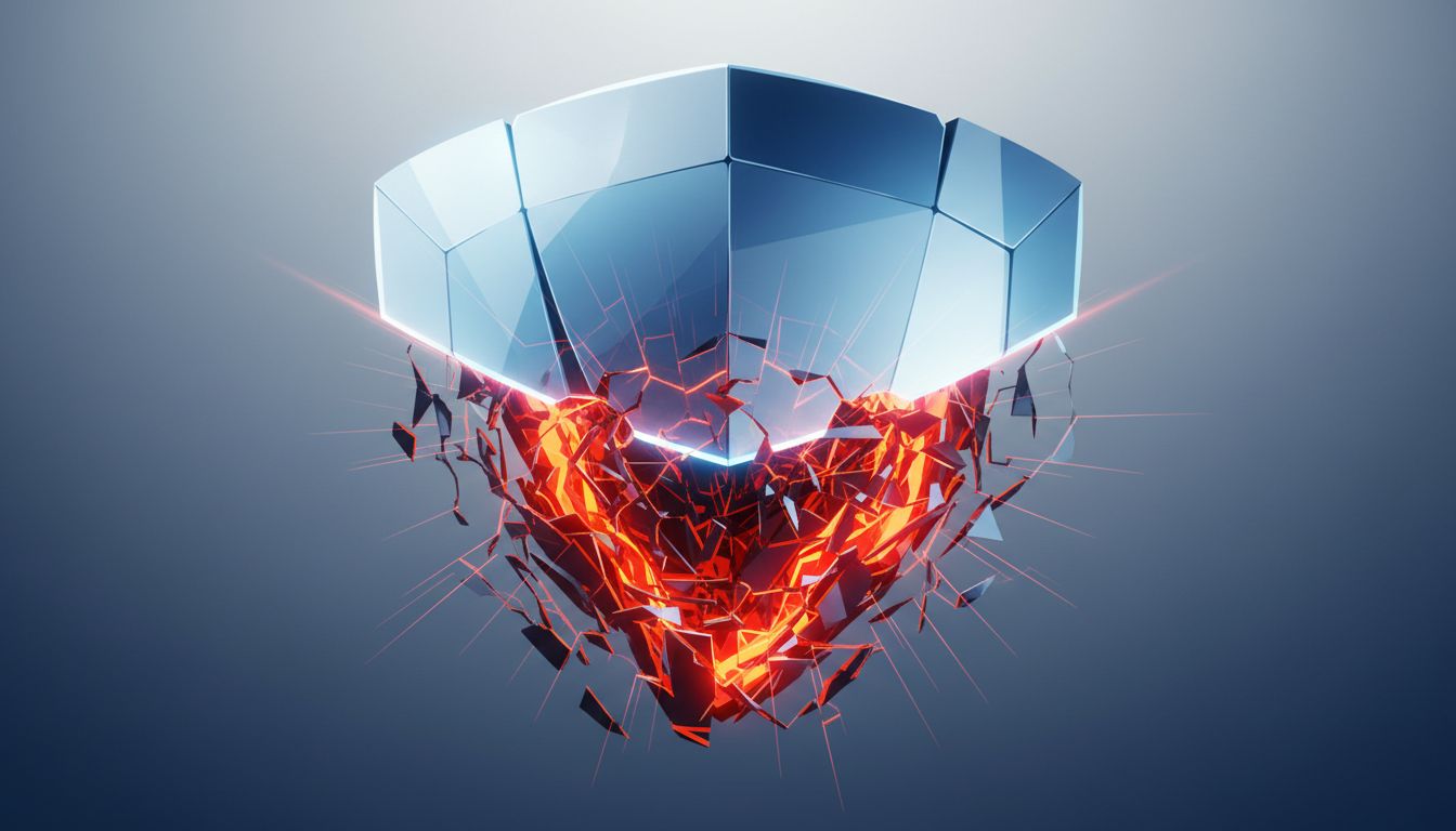 Abstract illustration of polished surface concealing fractures beneath, representing AI code confidence hiding underlying errors