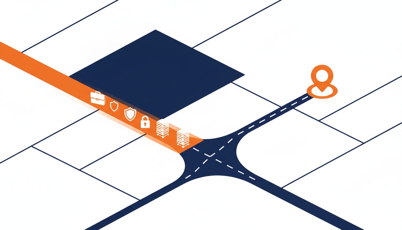 Diagram showing two diverging product strategy paths at a critical early decision point