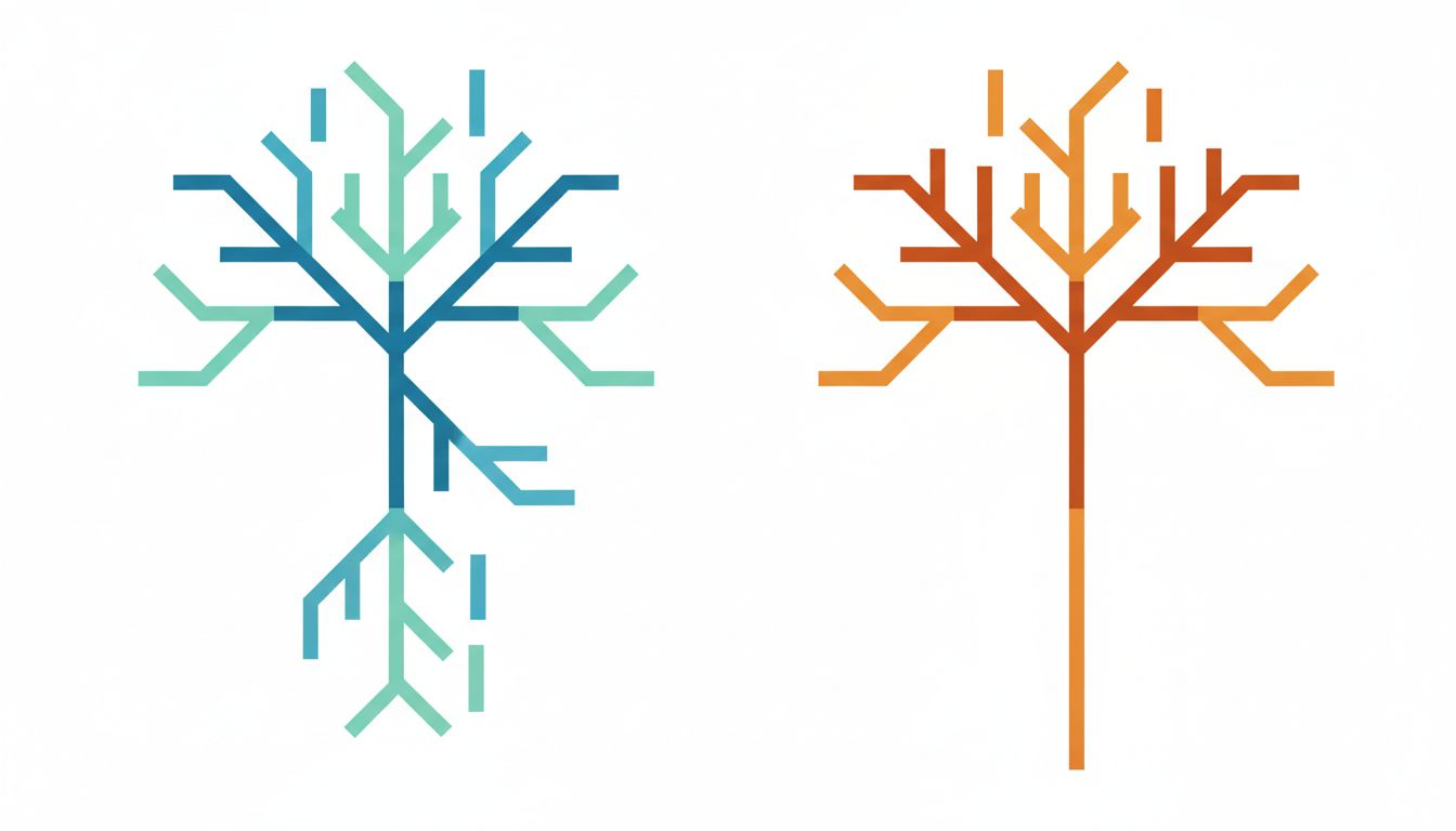 Abstract illustration contrasting independent thinking paths versus immediate group convergence
