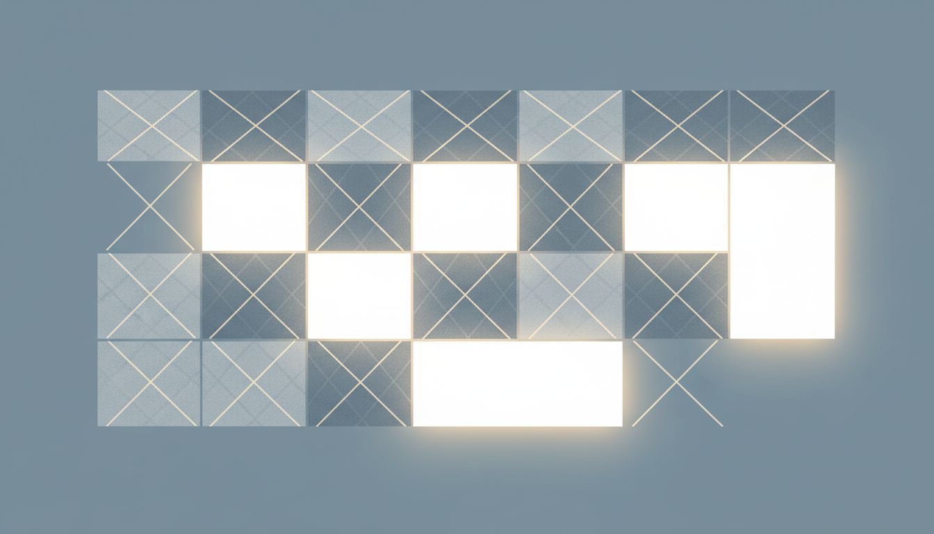 A calendar with most meetings removed and open time blocks glowing with potential