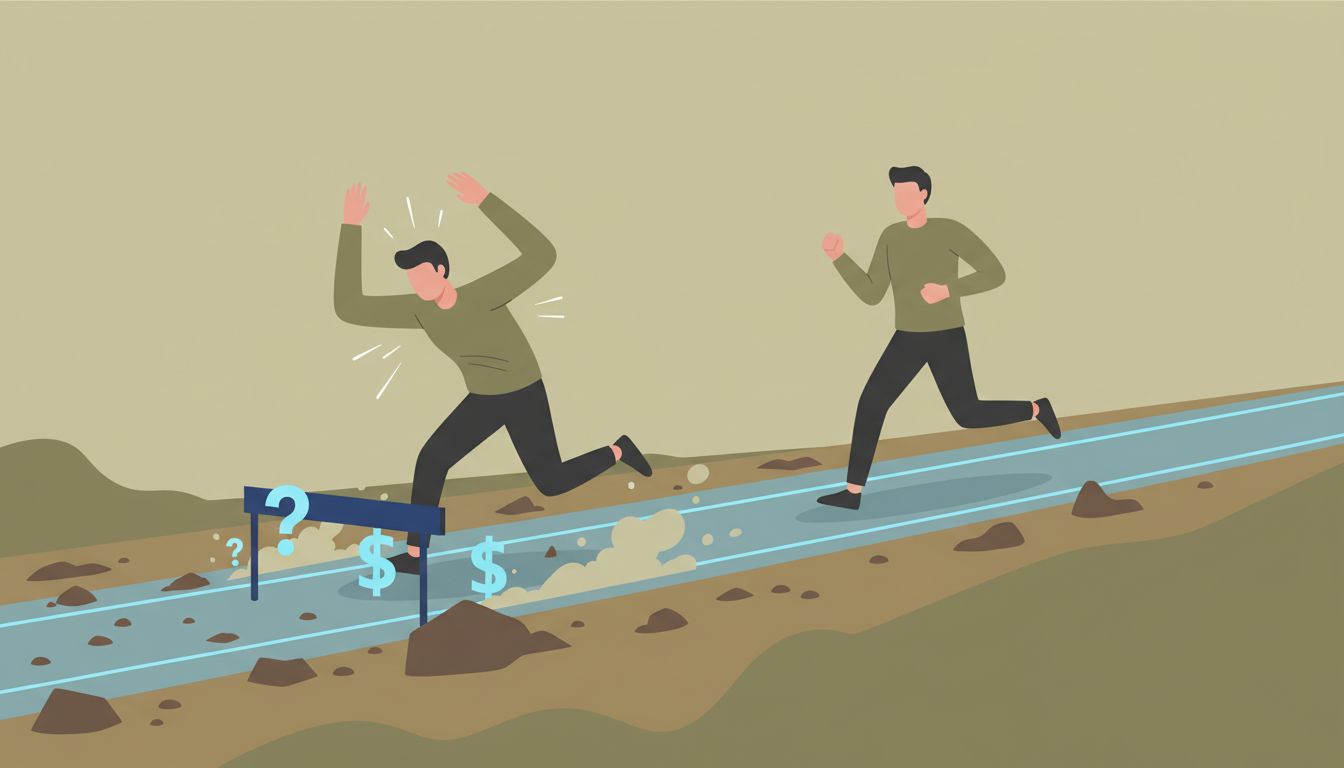 Illustration of a pioneer clearing obstacles while a second runner follows a clear path
