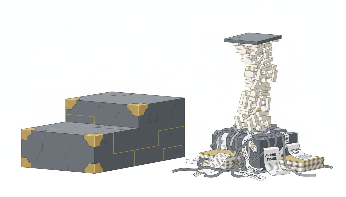 Diagram showing second-place podium as more structurally stable and less burdened than first place