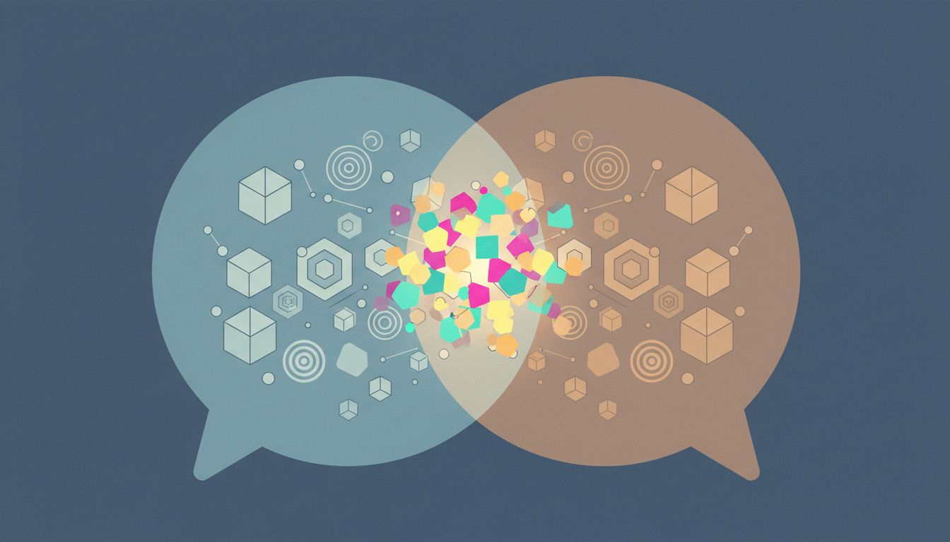 Illustration of a pitch deck concept overlapping with an investor's existing belief system