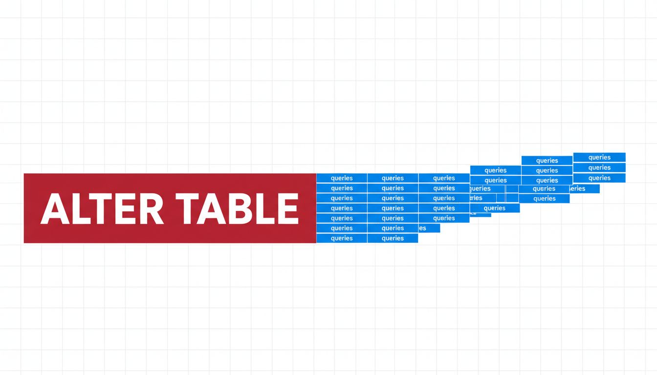 Visualization of database query queue building up behind an exclusive table lock