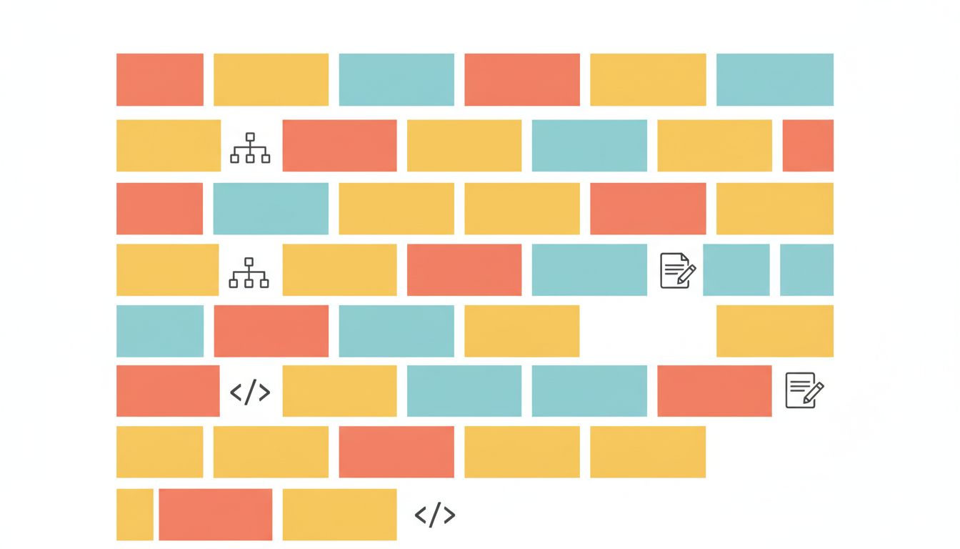 Calendar diagram showing morning hours crowded with meeting blocks, with only small gaps remaining for focused work