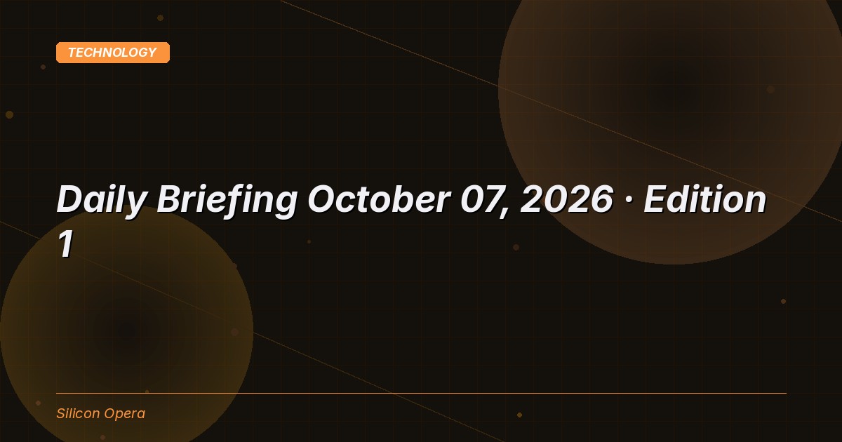 Silicon Opera daily briefing for October 07, 2026